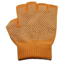 NMSAFETY half fingers knit glove with white PVC dots on one side